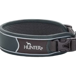 Hunter Halsbånd Divo S Grå/Grå - justerbart hundehalsbånd (25-35 cm, B 4 cm)