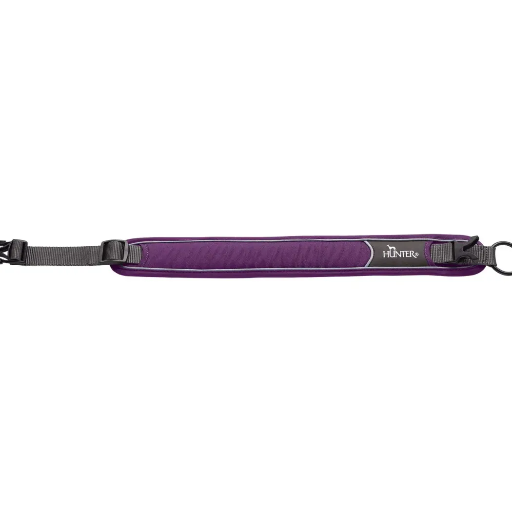Hunter Halsbånd Divo XL Violet/Grå - justerbart hundehalsbånd (55-65 cm, B 5,5 cm)