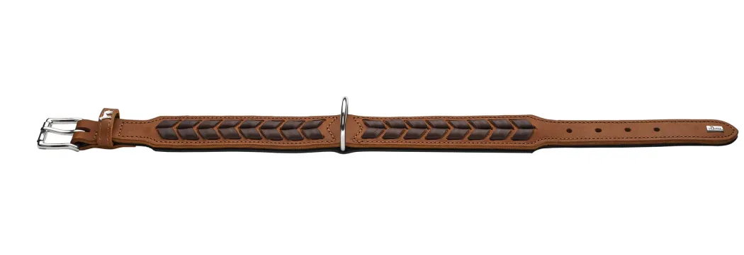 Hunter Halsbånd El Paso L 65 Cognac/Sort - 50-56 cm