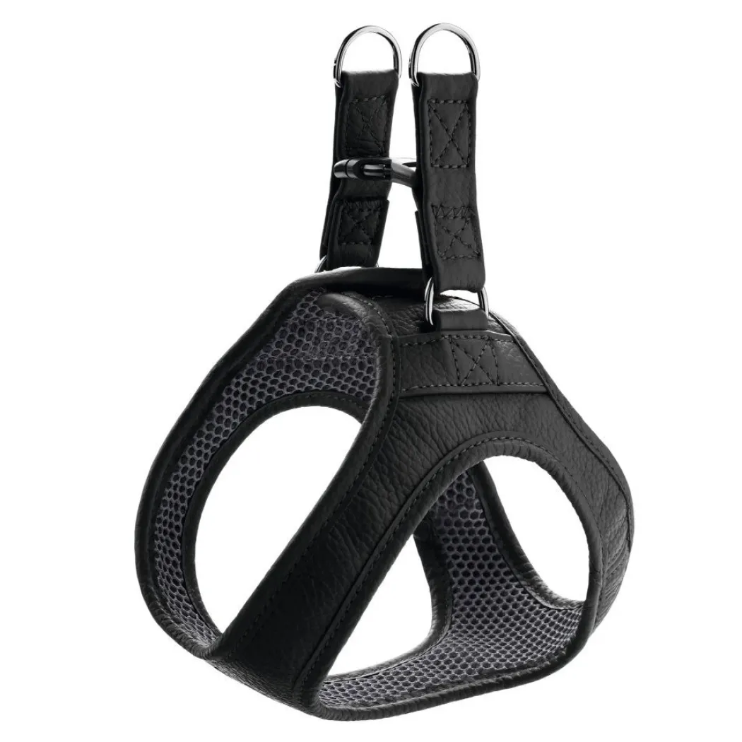 Hunter Hilo læder hundesele sort XS - hals 33-37 cm
