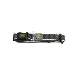 Hunter hunde halsbånd Hilo Antracit M-L - justerbart hundehalsbånd (33-50 cm, B 2,5 cm)