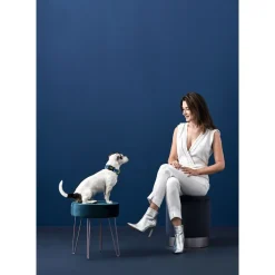 Hunter hunde halsbånd Hilo Blå M-L - justerbart hundehalsbånd (33-50 cm, B 2,5 cm)