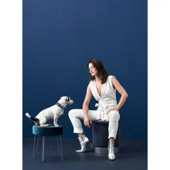 Hunter hunde halsbånd Hilo Blå M-L - justerbart hundehalsbånd (33-50 cm, B 2,5 cm)