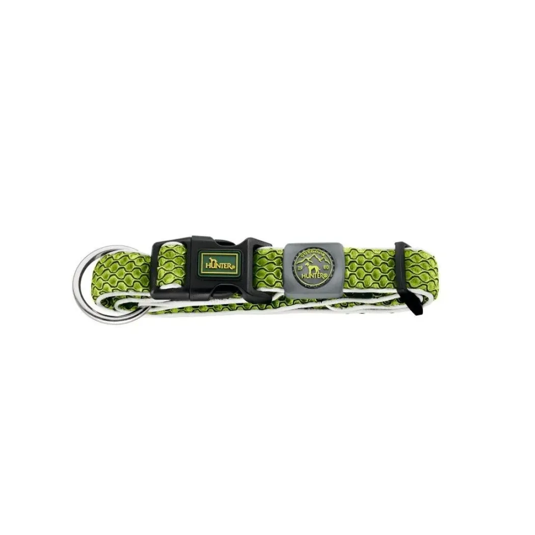 Hunter hunde halsbånd Hilo Lime XL - justerbart hundehalsbånd (45-70 cm, B 3,8 cm)