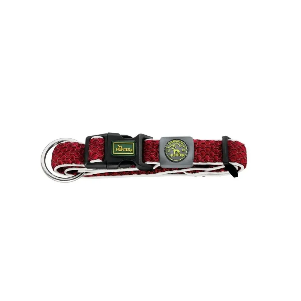Hunter hunde halsbånd Hilo Rød XL - justerbart hundehalsbånd (45-70 cm, B 3,8 cm)