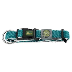 Hunter hunde halsbånd Hilo Turkis M-L - justerbart hundehalsbånd (33-50 cm, B 2,5 cm)