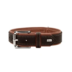 Hunter Hundehalsbånd læder Canada Elg Str.50 Sort/Cognac - 37-43 cm