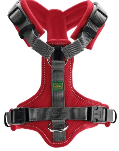 Hunter hundesele Maldon Rød og Grå S-M længde 46-82 cm 2,0 cm - fleksibel og stabil pasform