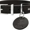 Hunter Larvik Comfort 40 Sort Hundehalsbånd - justerbart hundehalsbånd (28 - 34 cm, B 2,2