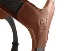 Hunter Mixed Aalborg læder hundesele XS-S cognac/grå hals 40-50 cm - blød og sikker pasform