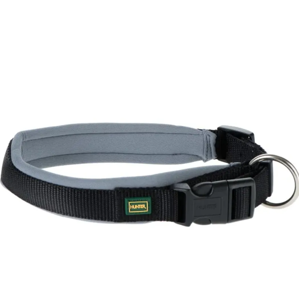 Hunter Neopren hundehalsbånd grå og sort 55 cm - 50-55 cm indstilling