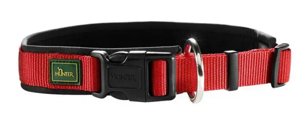 Hunter Neopren hundehalsbånd rød 35 cm - 30-35 cm komfort og sikker pasform