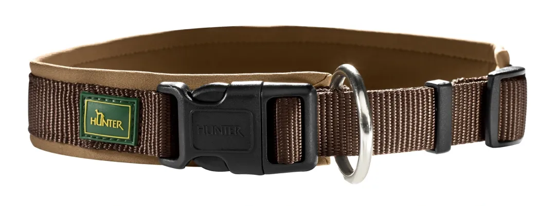 Hunter Neopren hundehalsbånd brun 50 cm - 45-50 cm indstilling
