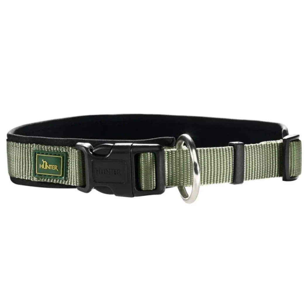 Hunter Neopren Plus hundehalsbånd oliven/sort 55 cm - 50-55 cm indstilling