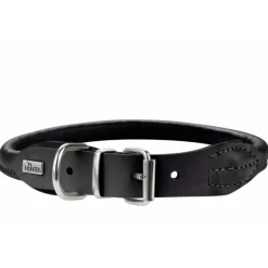Hunter rundsyet elghalsbånd sort 60 cm - justering 51-56 cm komfort til store hunde