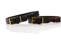 Hunter Sansibar Solid 35 Hundehalsbånd i læder - 24-30 cm