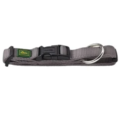 Hunter Vario Plus Halsbånd Grå M 35-53 cm - Komfortabelt og justerbart hundehalsbånd