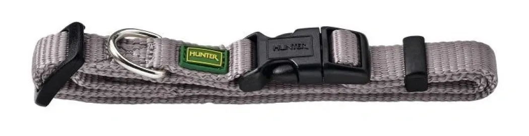 Hunter Vario Plus Halsbånd Grå S 30-45 cm - Komfortabelt og justerbart hundehalsbånd