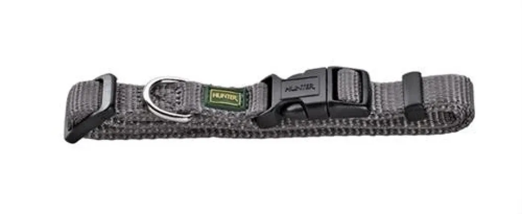 Hunter Vario Plus Halsbånd Grå XS 22-35 cm - Komfortabelt og justerbart hundehalsbånd