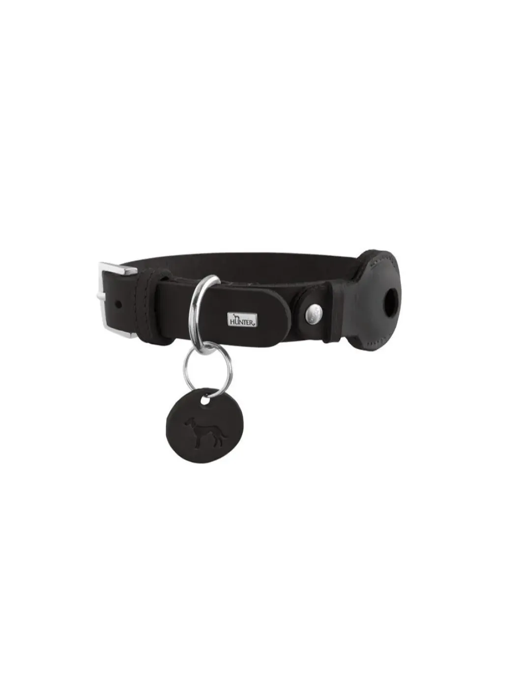 Hunter Viborg AirTag Halsbånd Sort S 45 - Justerbar 32-38 cm