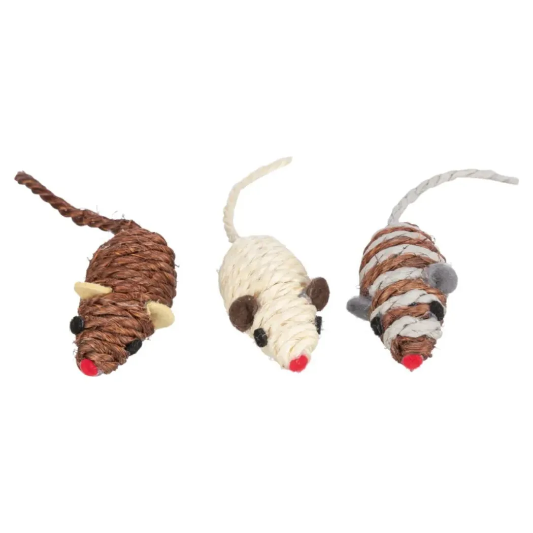 Jolly Paw Sisal Mus kattelegetøj 3 stk. - Naturlig kradseleg og jagtinstinkt