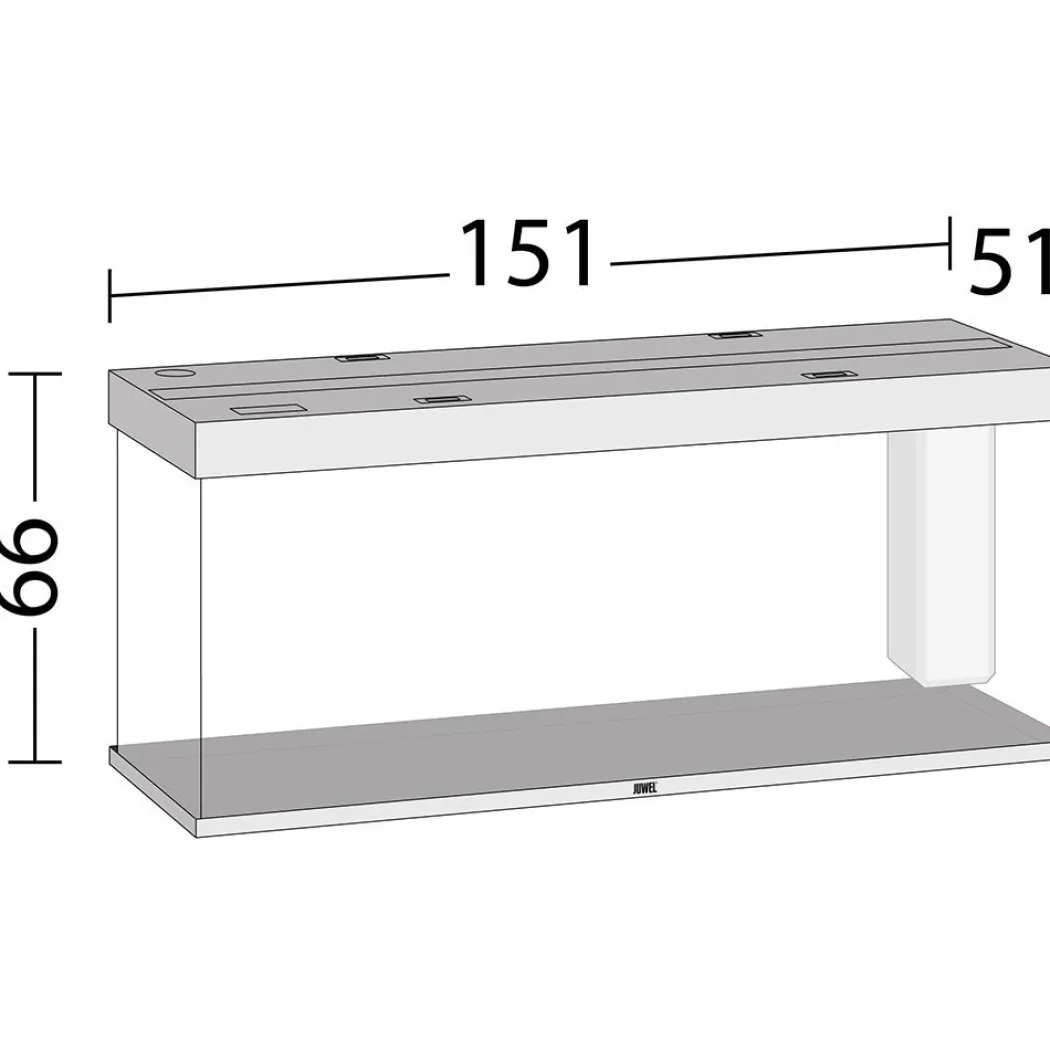Juwel Akvarium Led Rio 450 Hvid 151x51x66 cm 450 L