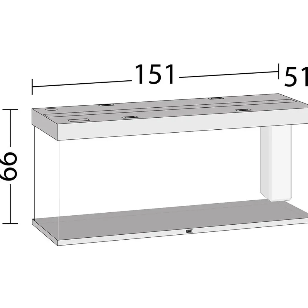 Juwel Akvarium Led Rio 450 Sort 151x51x66 cm 450 L