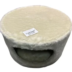 Kattens no 1 Rund hule med plys i beige Ø 50 cm med stor indgang