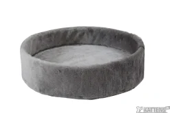 Kattens no 1 Rund hylde med kant med plys 2 sider Ø 56 cm Grå