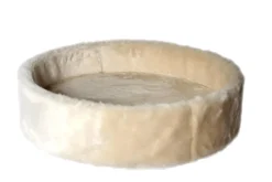 Kattens no 1 Rund hylde med kant med plys 2 sider Ø 56 cm Cream
