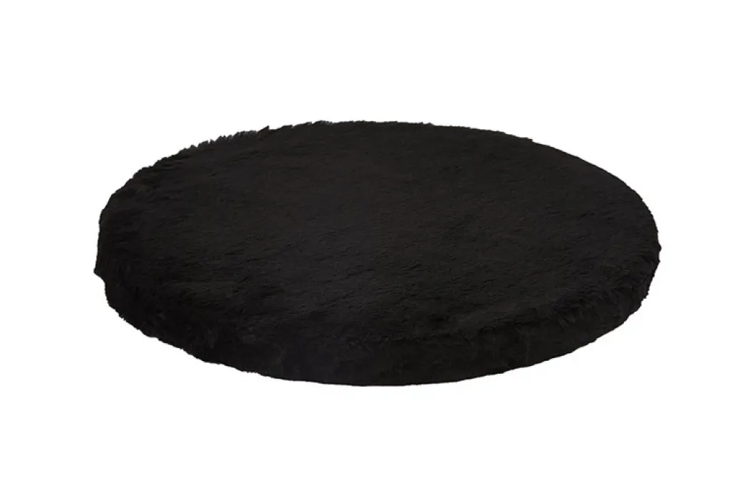 Kattens no 1 rund hylde med plys 1 side Ø 50 cm Sort