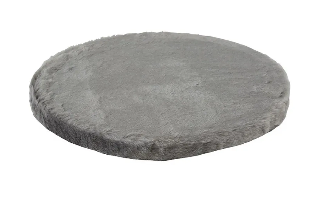 Kattens no 1 Rund hylde med plys 2 sider Ø 40 cm Grå