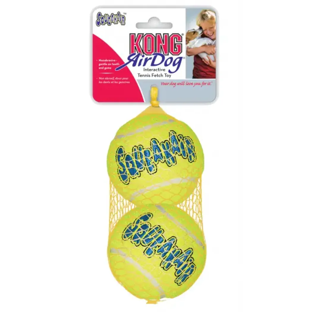KONG Airdog Tennisbold med piv Large - robust tennisbold til hunde