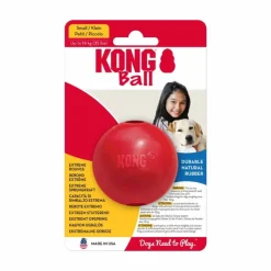 KONG Classic bold med hul rød S Ø6,5 cm