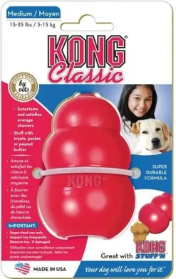 Kong Classic Medium Rød - klassisk tyggelegetøj i gummi