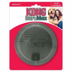 KONG Duramax Puck Grå L 14 cm - slidstærkt hundelegetøj til tyggeglade hunde
