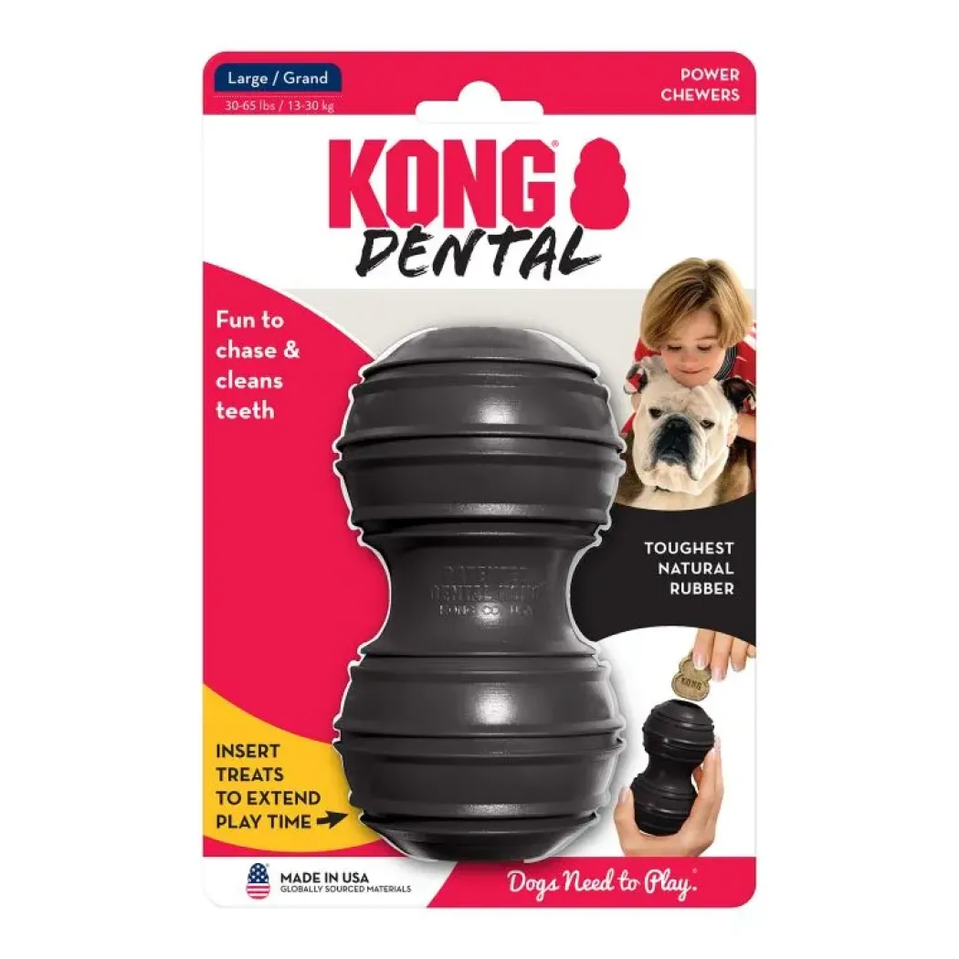 KONG Extreme Dental Sort L 13 cm - ekstra slidstærkt tandplejelegetøj