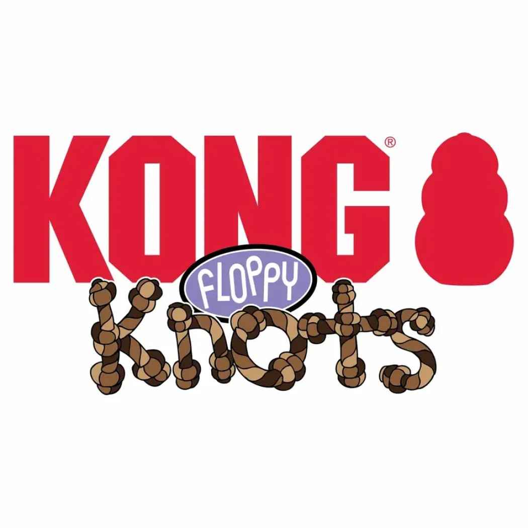 KONG Holiday Floppy Knots Fox S/M - et klassisk plys-hundelegetøj med reb og knuder, pivelyd og juletema.