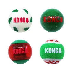 KONG Holiday Occasions Balls 4-pack M - jule hundelegetøj
