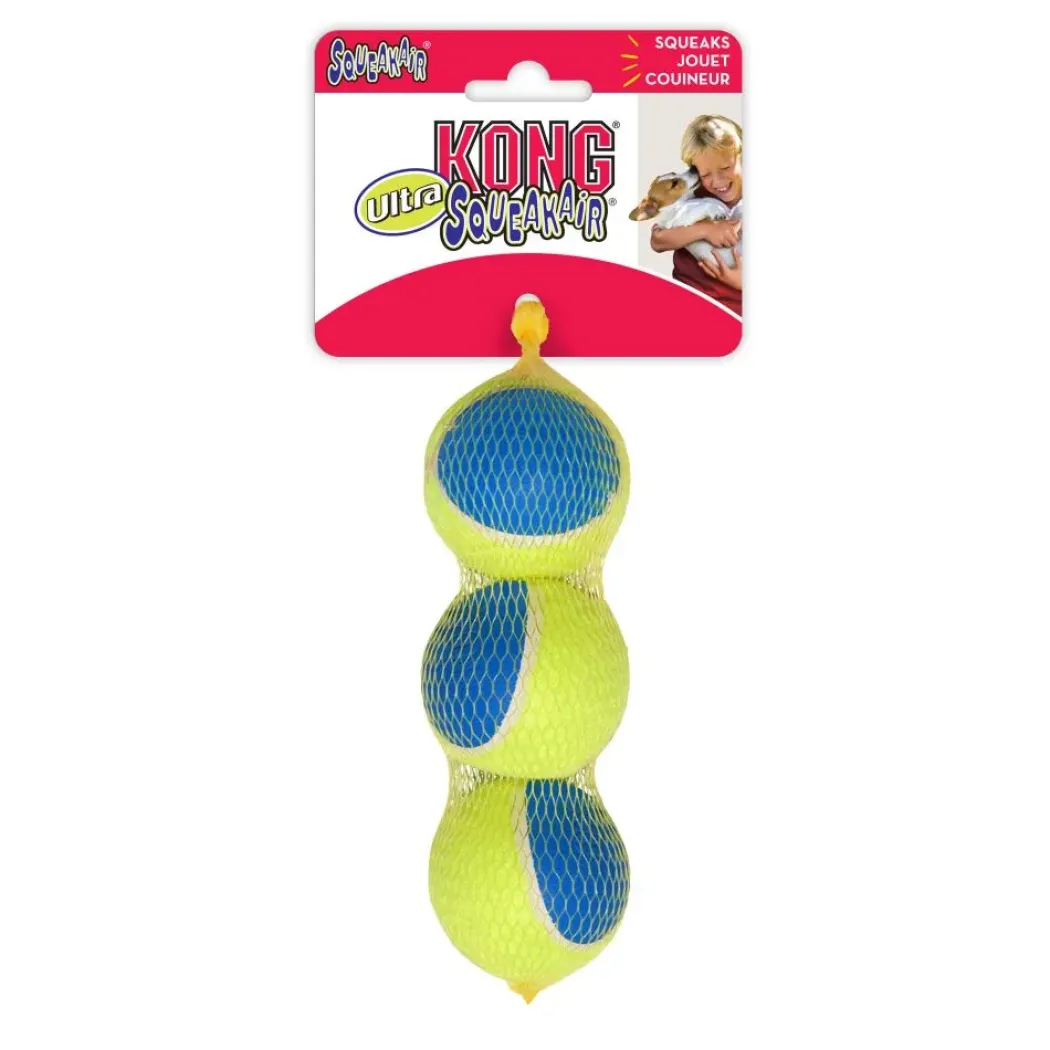 Kong Legetøj Squezzz Geodz 3 stk Ø 7 cm - farverige bolde med piv