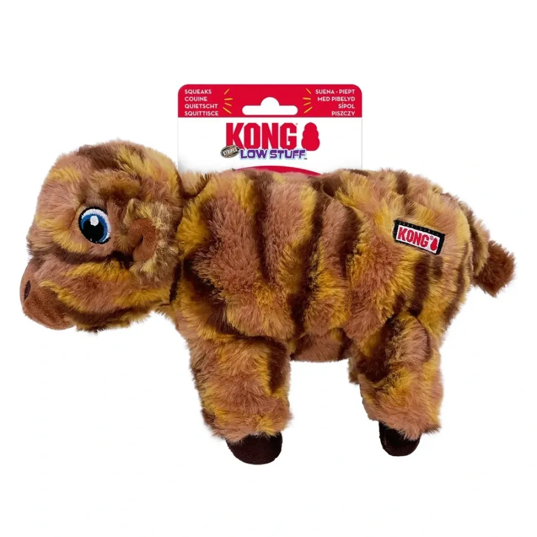Kong Low Stuff Stripes Cow 16,5x32x7,5 cm - ko bamse til hunde