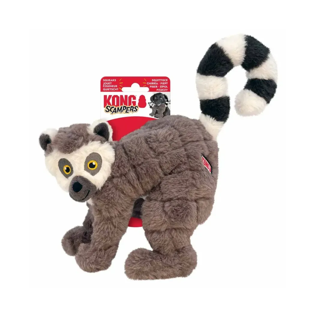 KONG Scampers Lemur hundebamse 23x25,5x12 cm - blød leg og kram