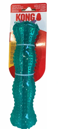 Kong Squeezz Dental Stick Grøn M 19 cm - pivelegetøj med tandpleje