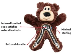 KONG Wild Knots Hundebamse Bjørn XS - lille bamse med reb