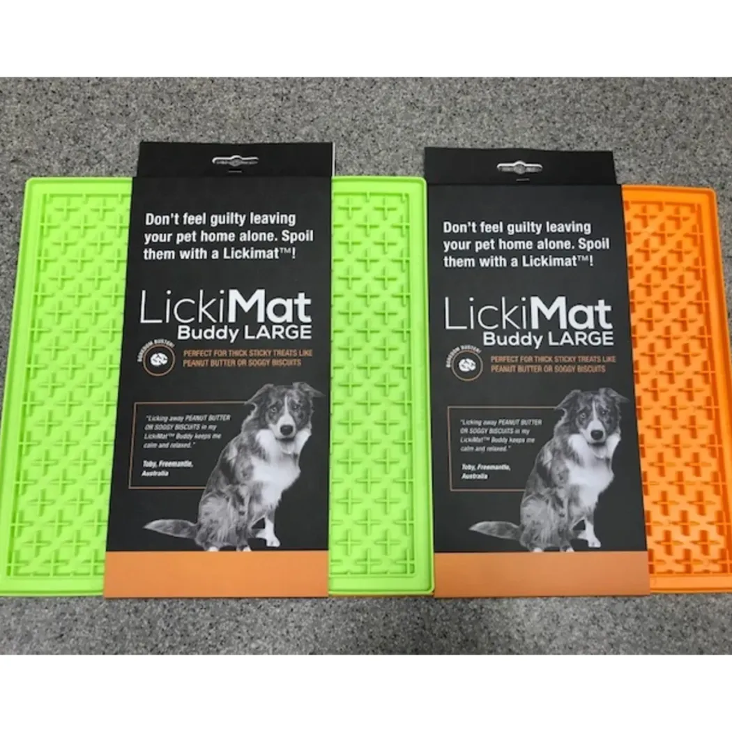 LickiMat Slikkemåtte 28 x 28 cm Grøn - aktiveringsmåtte til hunde