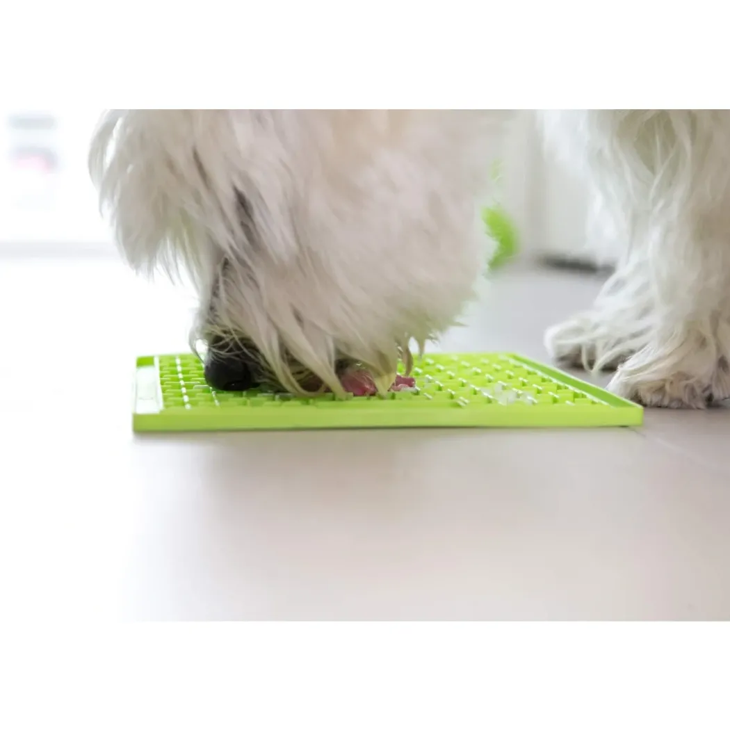 LickiMat Slikkemåtte 28 x 28 cm Grøn - aktiveringsmåtte til hunde