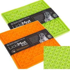 LickiMat Slikkemåtte 20 x 20 cm Orange - aktiveringsmåtte til hunde
