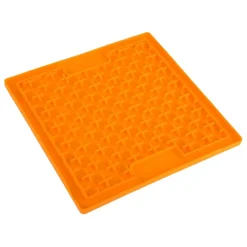 LickiMat Slikkemåtte 20 x 20 cm Orange - aktiveringsmåtte til hunde
