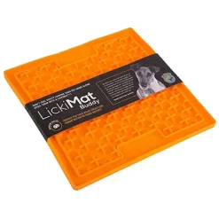LickiMat Slikkemåtte 20 x 20 cm Orange - aktiveringsmåtte til hunde