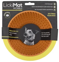 LickiMat Wobble Orange Ø 18 x 8 cm - slikkeskål til hunde